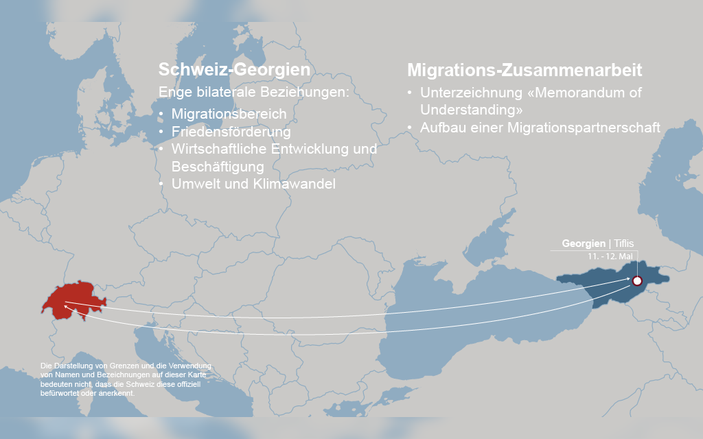 Karte Schweiz - Georgien