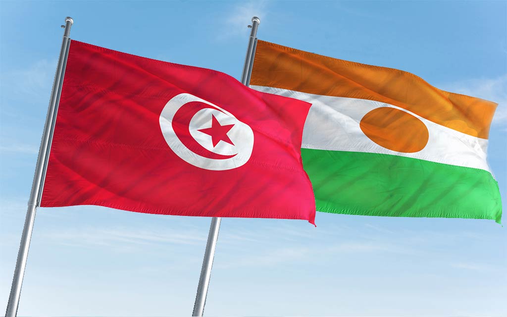 Drapeaux de la Tunisie et du Niger