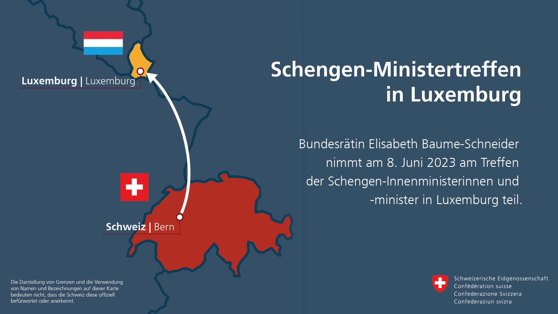 Mappa della Svizzera e del Lussemburgo