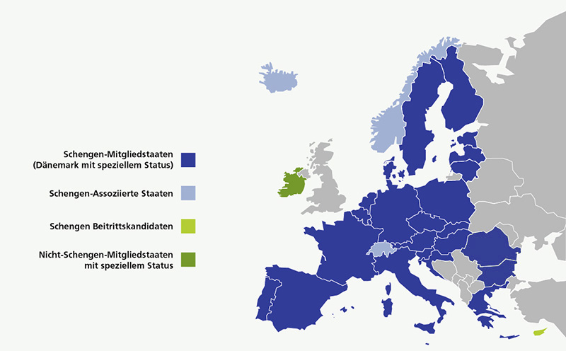 Karte: Schengen-Raum